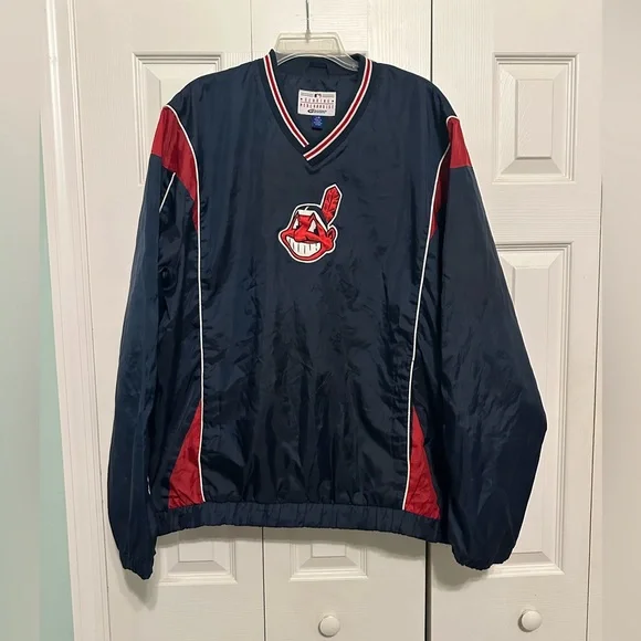 Cleveland Indians Navy and Red Pullover Jacket - Picture 1 of 5